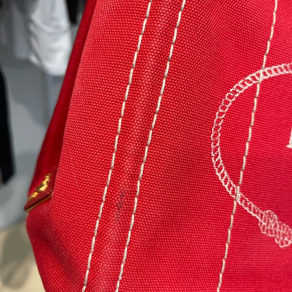 Prada Red Canvas Tote Bag - Picture 13 of 16